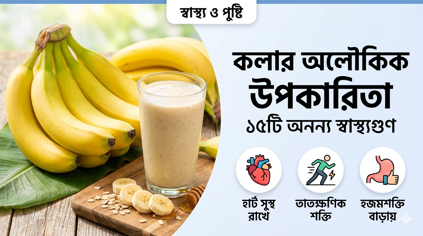​কলার উপকারিতাঃ প্রতিদিন কেন কলা খাবেন? জেনে নিন ১৫টি অনন্য স্বাস্থ্যগুণ!