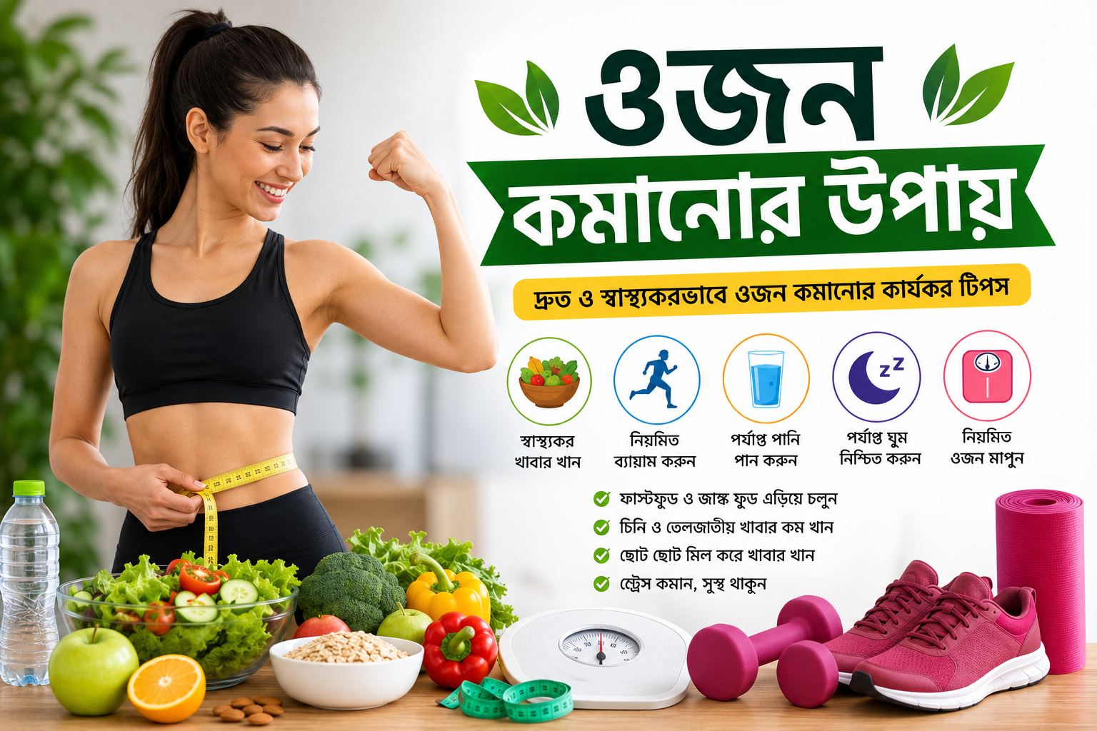 ওজন কমানোর উপায়ঃ দ্রুত ও স্বাস্থ্যকরভাবে ওজন কমানোর কার্যকর টিপস!