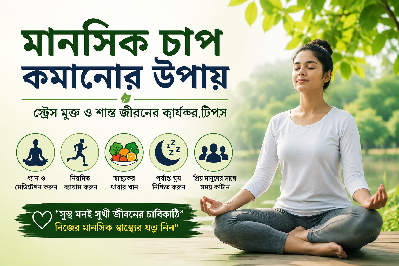 মানসিক চাপ কমানোর উপায়ঃ শান্ত ও সুখী জীবন গড়ার কার্যকর অভ্যাস!