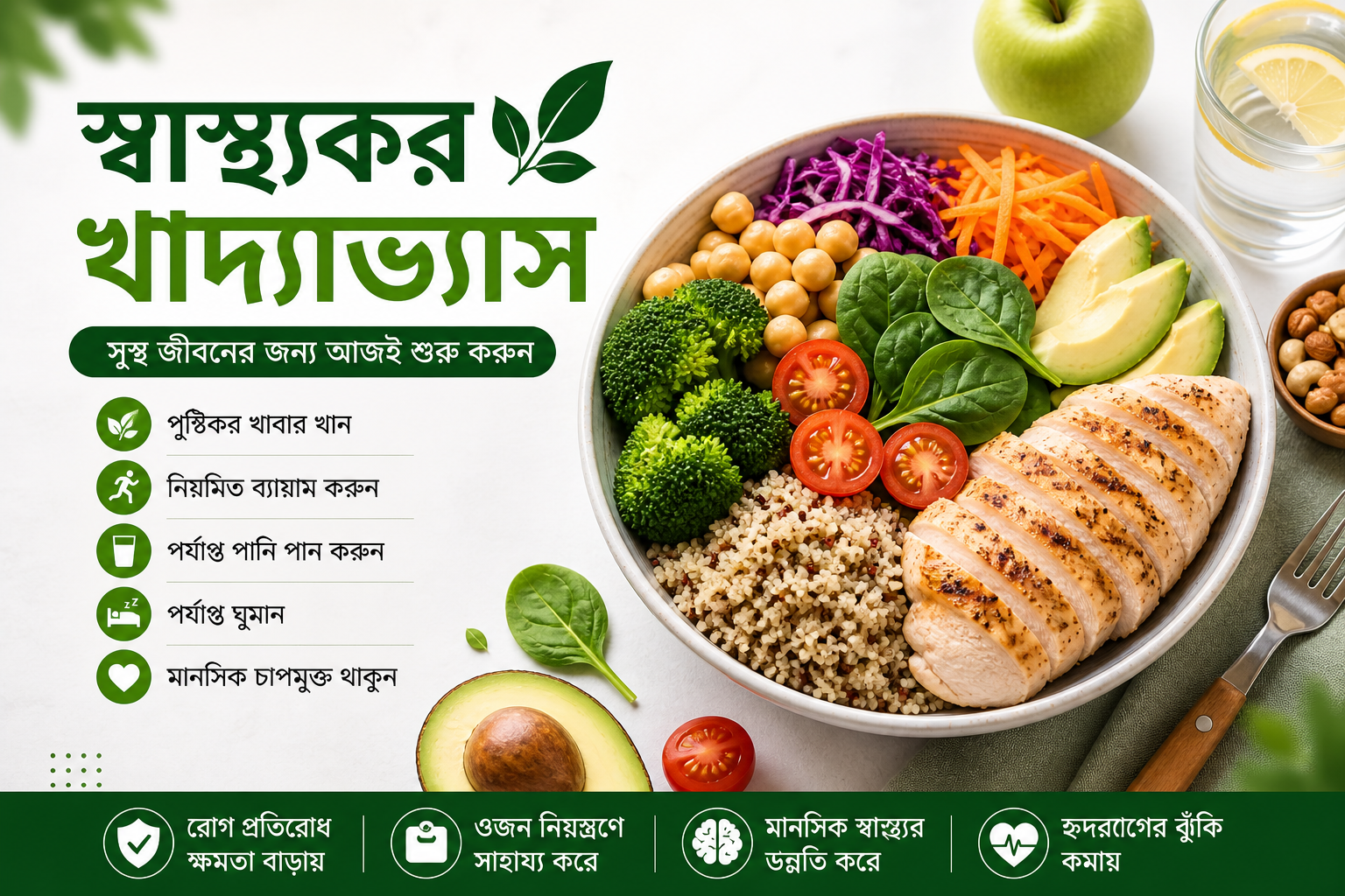 📄স্বাস্থ্যকর খাদ্যাভ্যাস গড়ে তোলার উপায়ঃ