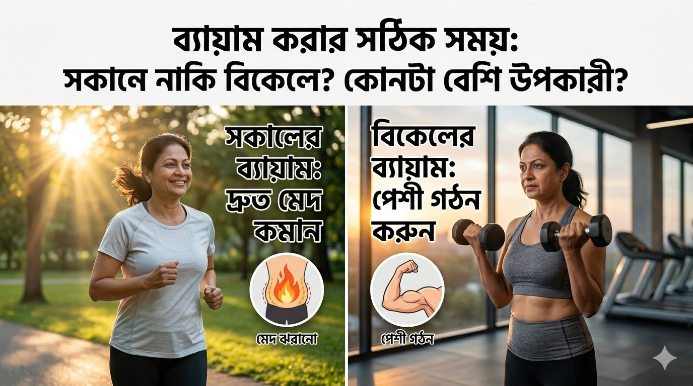 ব্যায়াম করার সঠিক সময়ঃ সকালে নাকি বিকেলে? কোনটা বেশি উপকারী?