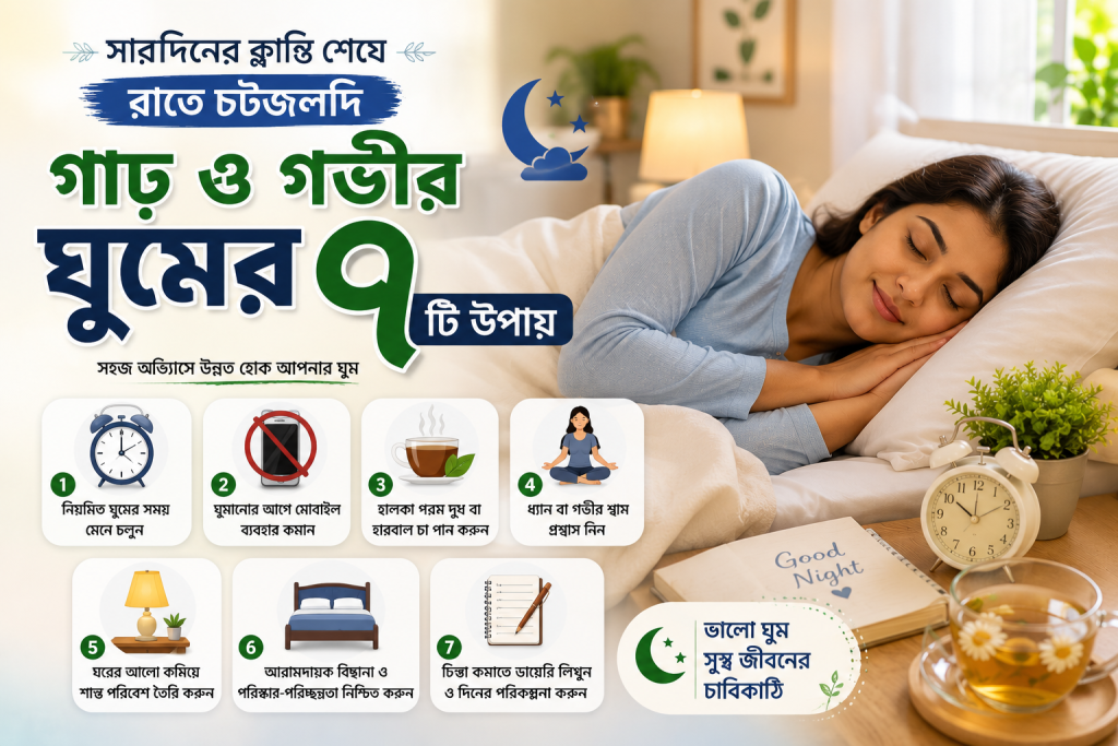 রাতে চটজলদি গাঢ় ও গভীর ঘুমের ৭টি উপায় — Modern Wellness Bd