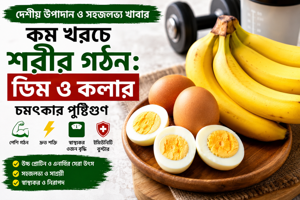 কম খরচে শরীর গঠনের জন্য ডিম ও কলার পুষ্টিগুণ!